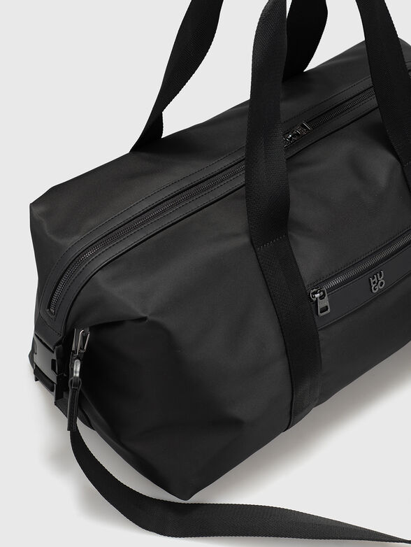 Black holdall with logo detail - 5