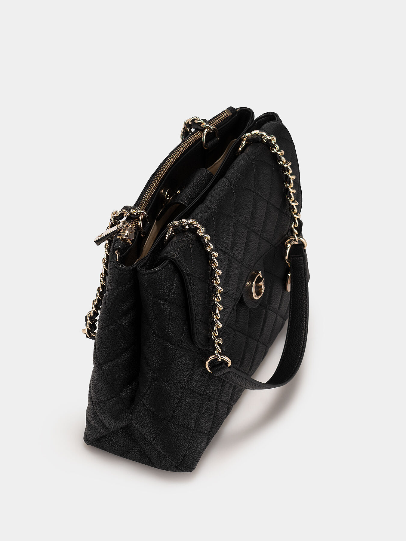 Black GILLIAN bag with quilted effect brand GUESS