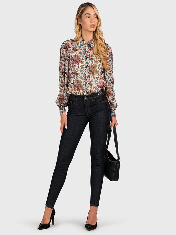 Dark blue jeans with metal details - 6