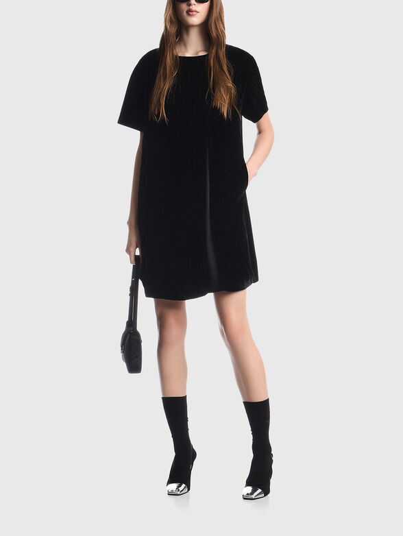 Velvet dress with shiny dots - 1