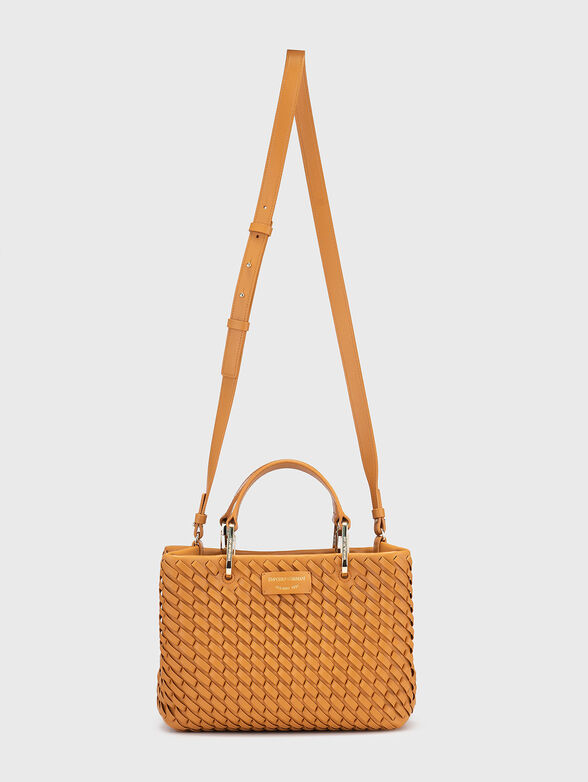Leather bag with knitted effect and a tote - 2