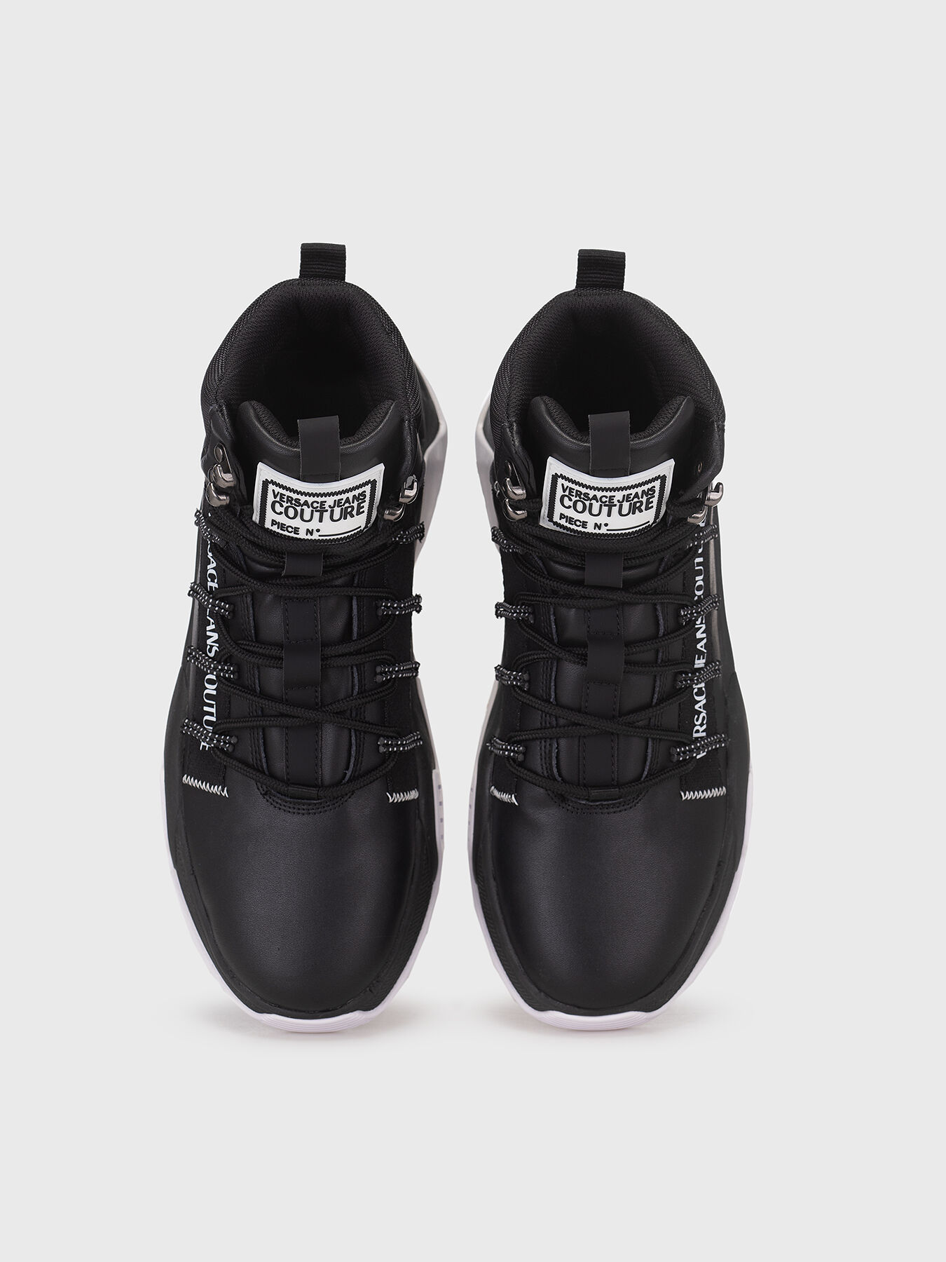 VERSACE トライプラットフォームスニーカー厚底 ロゴ ブラック V-Emblem Court 88 Sneakers Black,Gold | VERSACE US