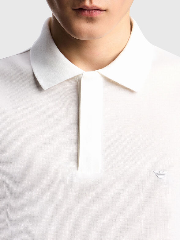 Cotton polo shirt with short sleeves - 4
