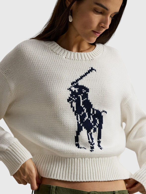 Cotton sweater with logo accent - 4