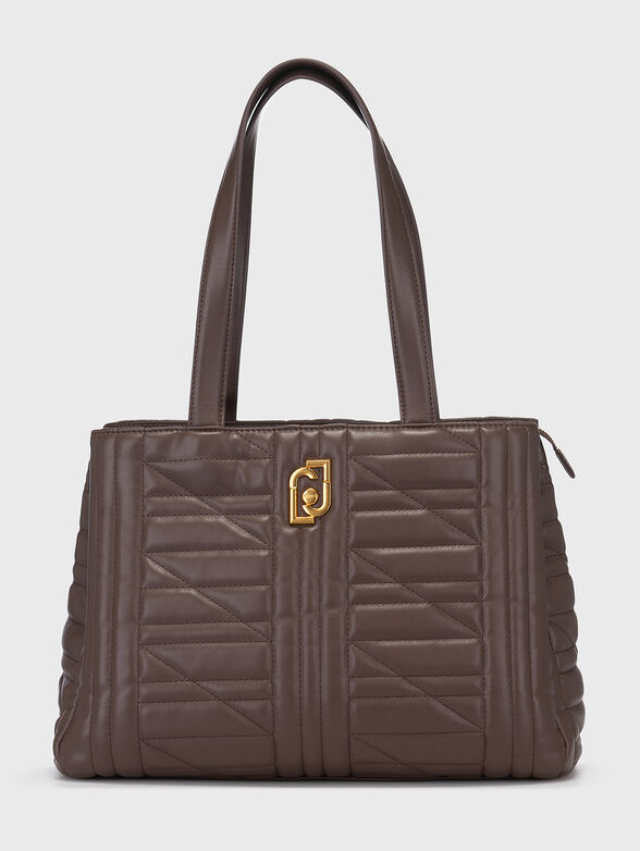 Black bag with quilted effect and logo - 1