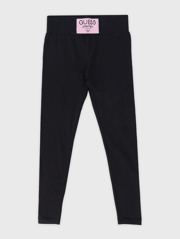 Black leggings in cotton blend - 1