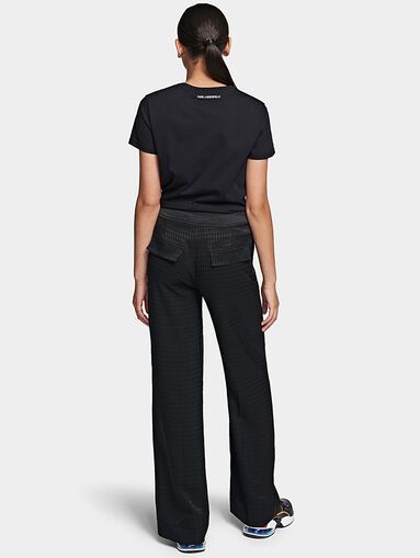 Black pants with logo print - 4