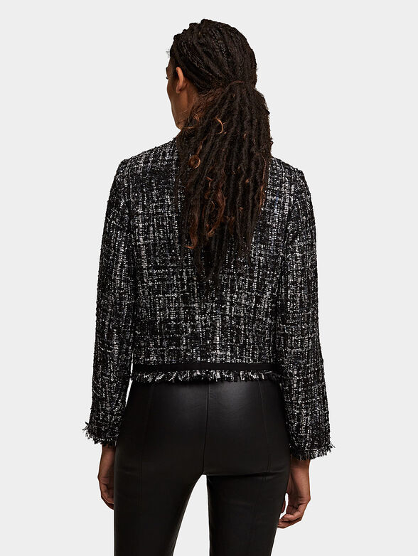 Boucle jacket with satin details - 3