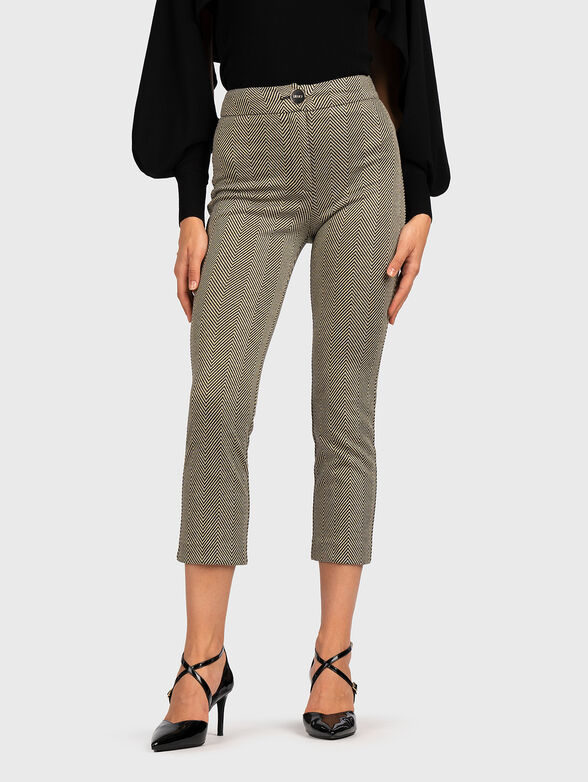Cropped straight-cut trousers - 1