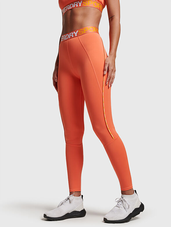 TRAIN black sports leggings with logo detail - 1