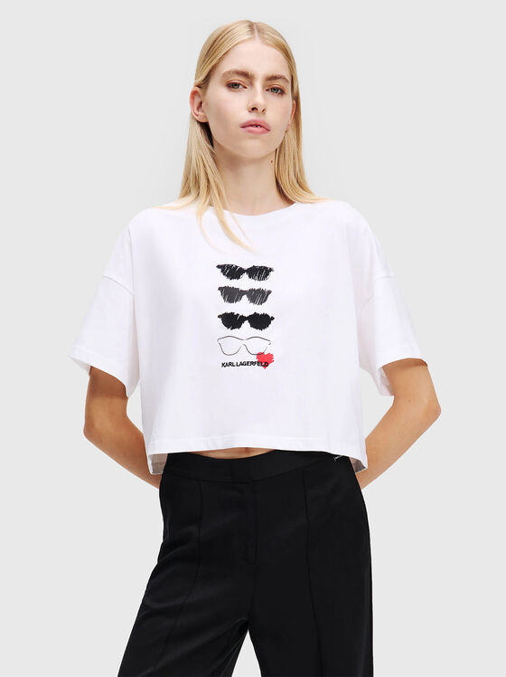 Памучна тениска с принт - 1