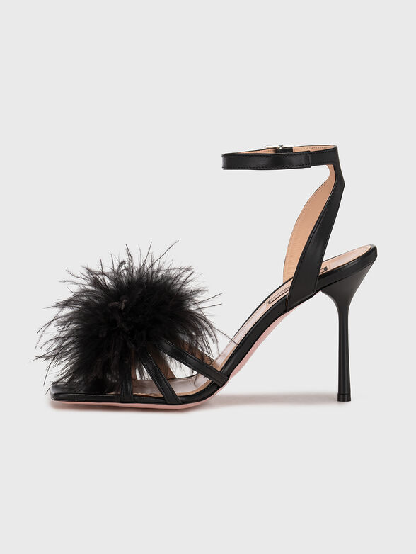 CAMELIA 08 black leather sandals heel - 4