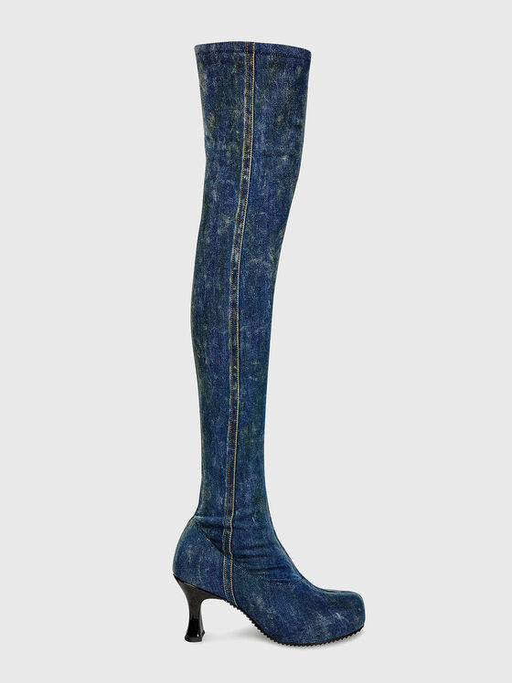 D-WOODSTOCK TBT Over-the-knee boots in denim - 1