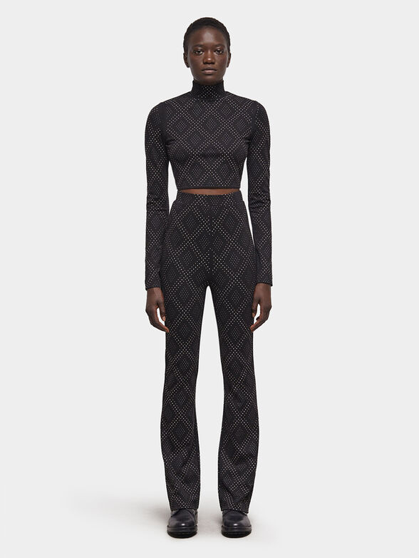 Black pants with rhinestones - 1
