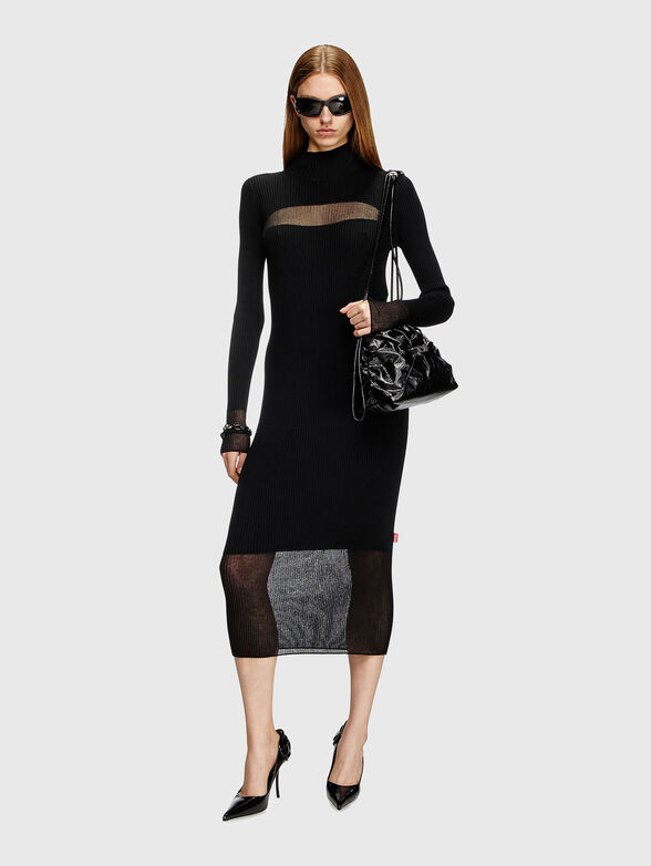 Wool dress with sheer effect - 4