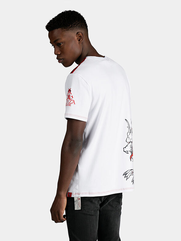 White T-shirt with red accents - 2