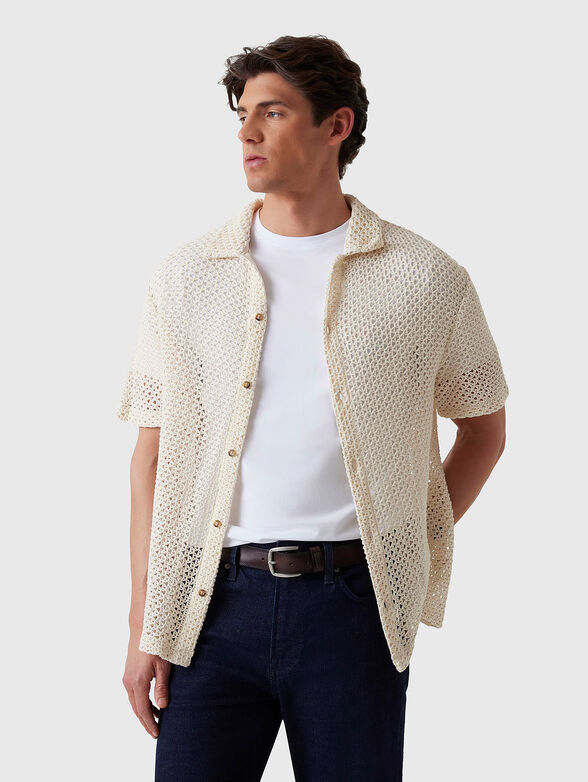 Knitted shirt with short sleeves - 1