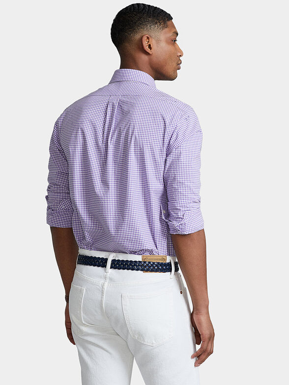 Plaid shirt in purple color - 4