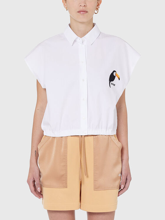 Cropped shirt with logo detail  - 1