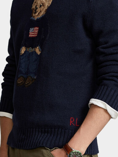 Sweater in cotton blend with Polo Bear motif  - 4