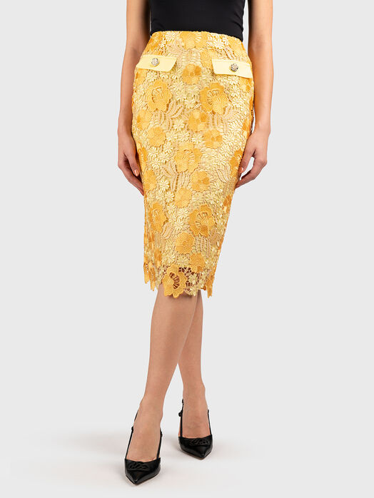 Midi skirt in yellow