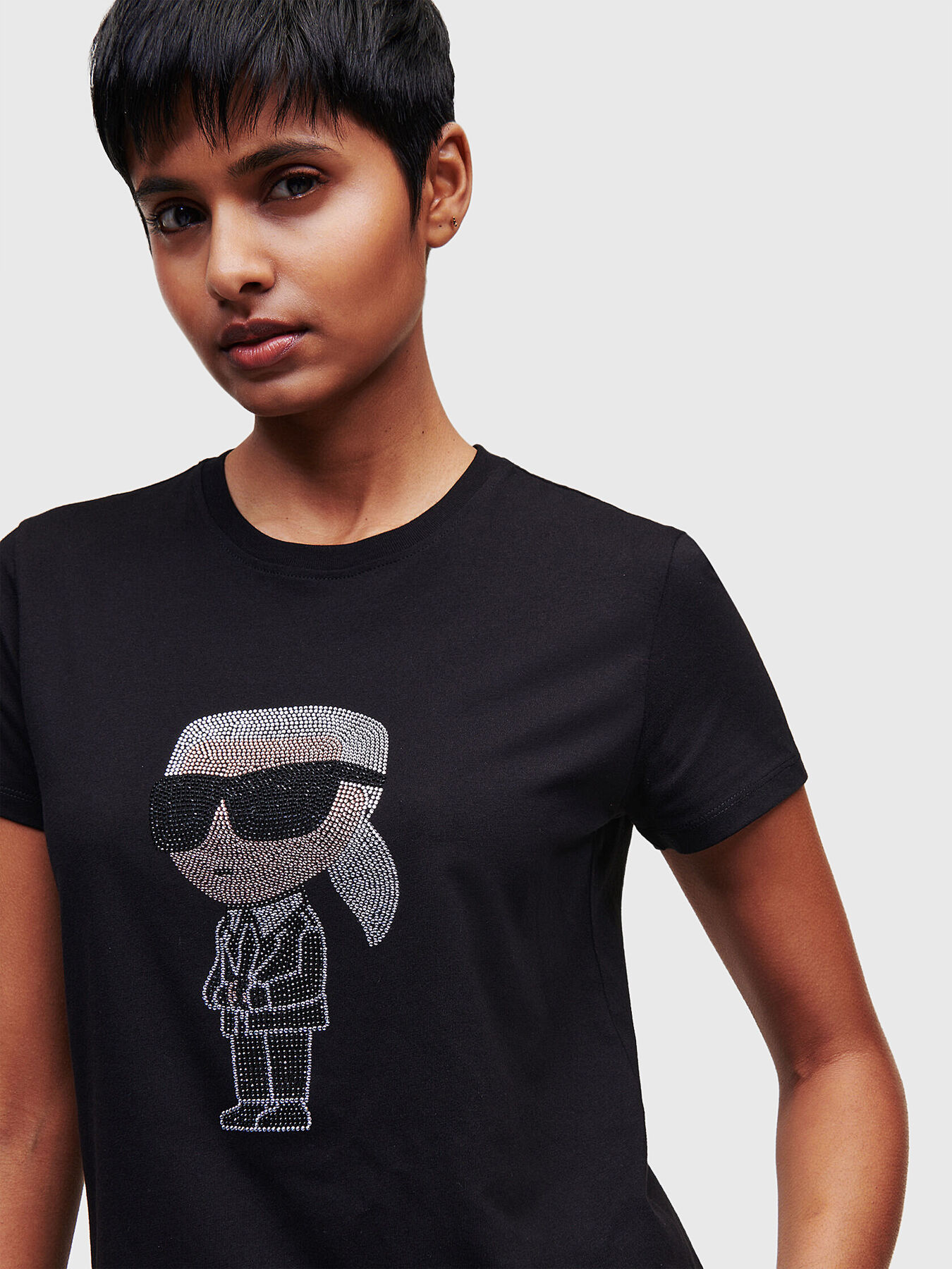 IKONIK 2.0 T-shirt with rhinestones brand Karl Lagerfeld