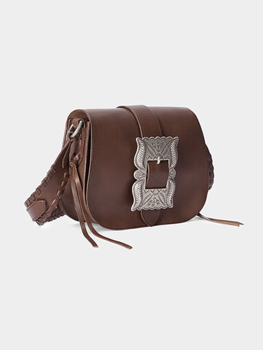 Leather crossbody bag with a metal accent - 3