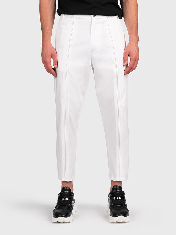 Скъсен панталон от памучен бленд - 1