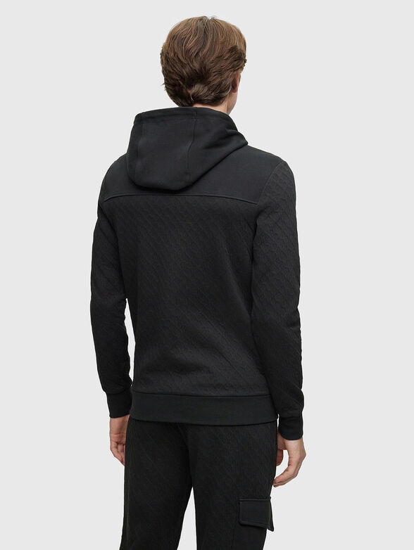 Cotton-blend hoodie with monogram effect  - 3