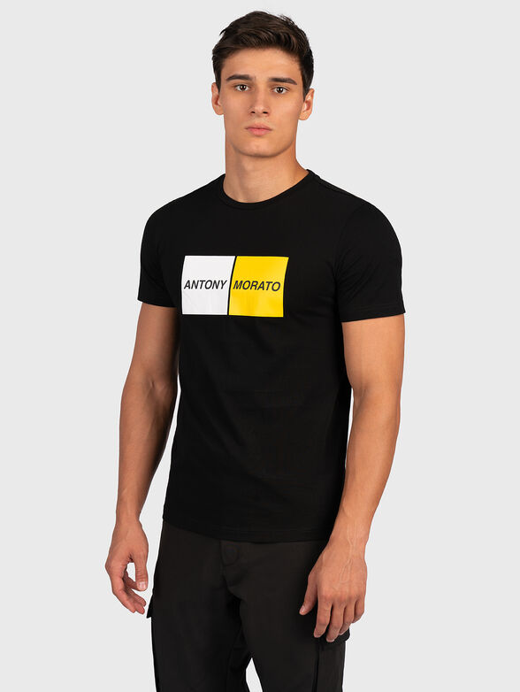 Black T-shirt with logo print - 1