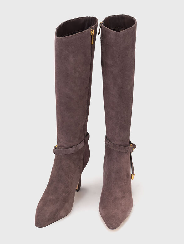 Beige suede boots - 6