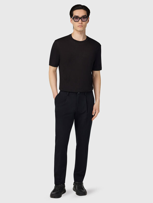 Black wool blend T-shirt - 2