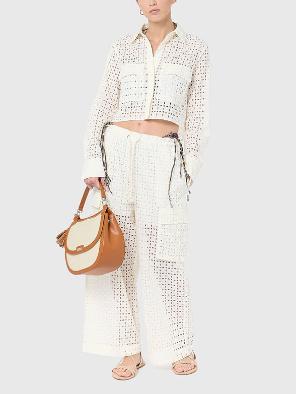 Cropped perforated shirt  - 1