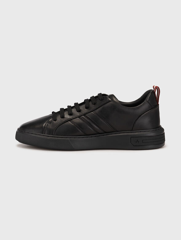NEW-MAXIM black leather sport shoes - 4