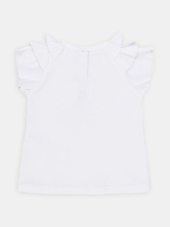 White T-shirt with accent sleeves - 2