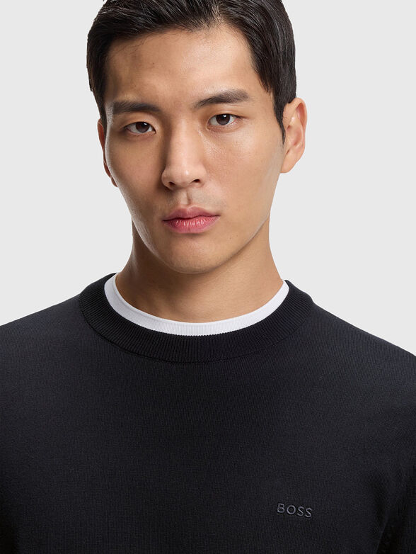 Cotton sweater with embroidered logo - 4