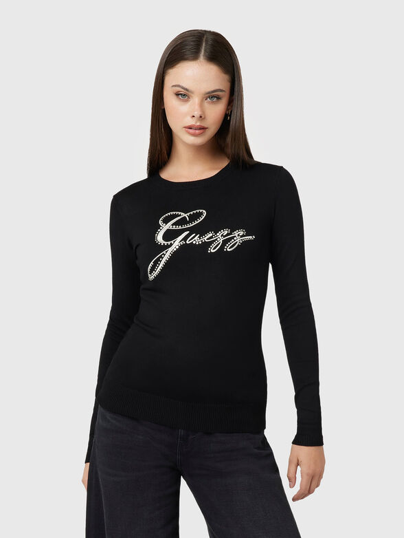 Sweater with contrasting logo embroidery - 1