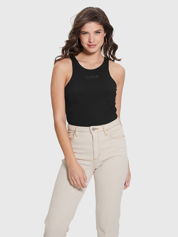 GUENDALINA black bodysuit with logo detail - 1