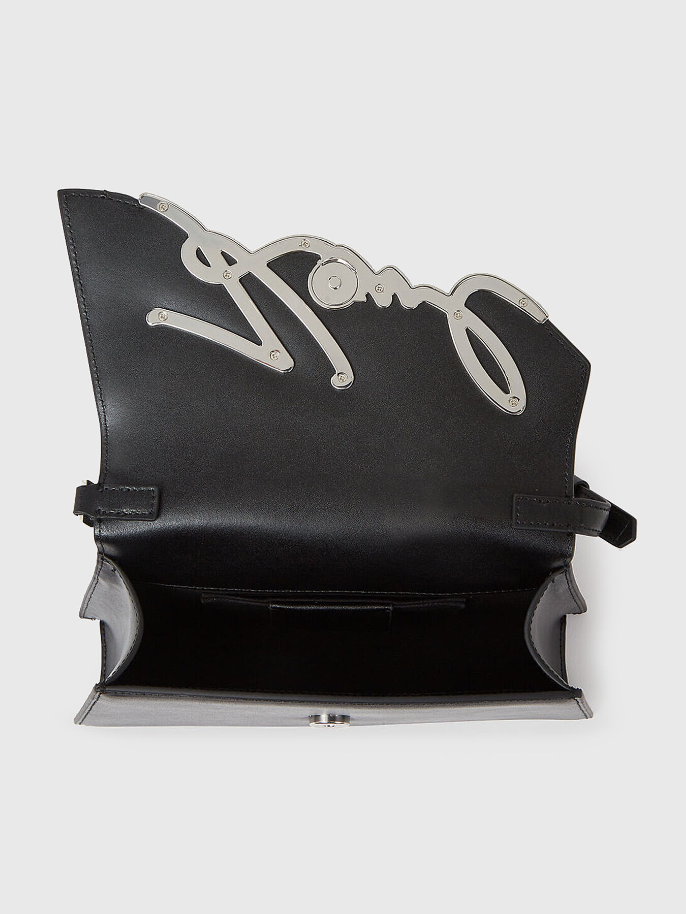 ヴィンテージ◆Karl Lagerfeld◆大判マフラー◆グレーxブラック◆レア K/SIGNATURE black bag with logo detail brand Karl Lagerfeld