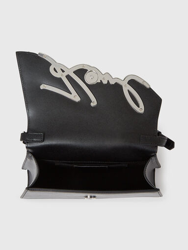 K/SIGNATURE 2.0 black leather bag with logo accent - 5