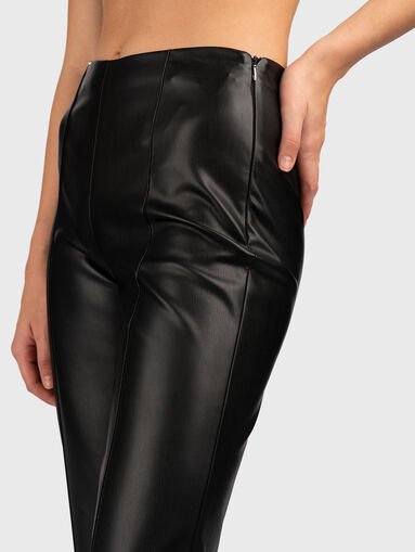 Eco leather trousers with cut-out detail - 4