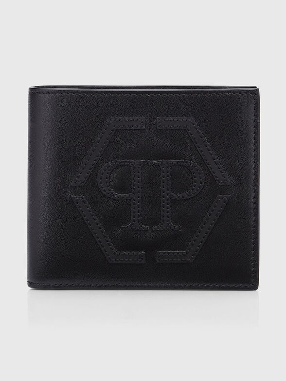 Leather wallet with embossed logo - 0