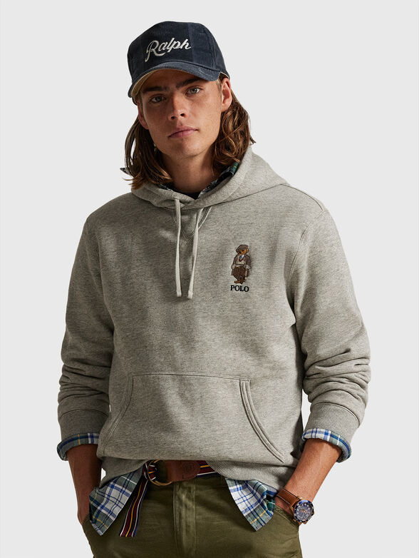 Cotton sweatshirt with Polo Bear embroidery - 1