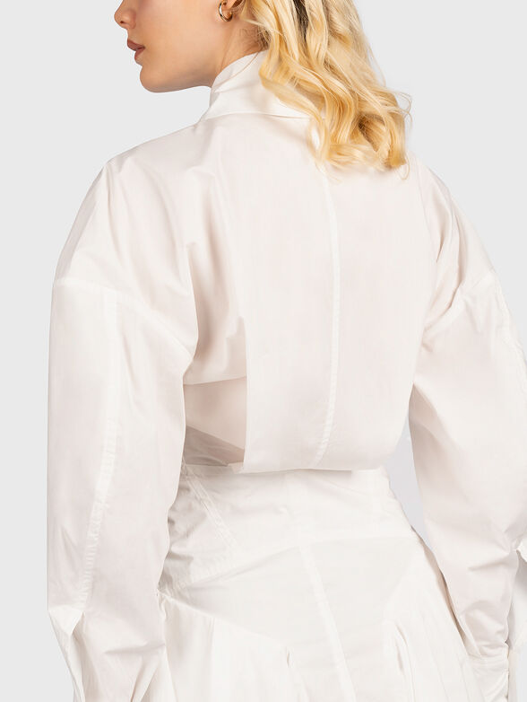 White shirt dress with accent back - 3