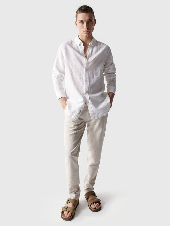 Light blue linen and cotton shirt - 2