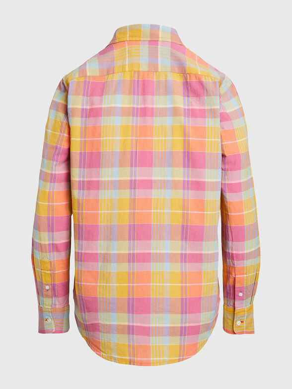 Cotton shirt with plaid multicolour print - 2