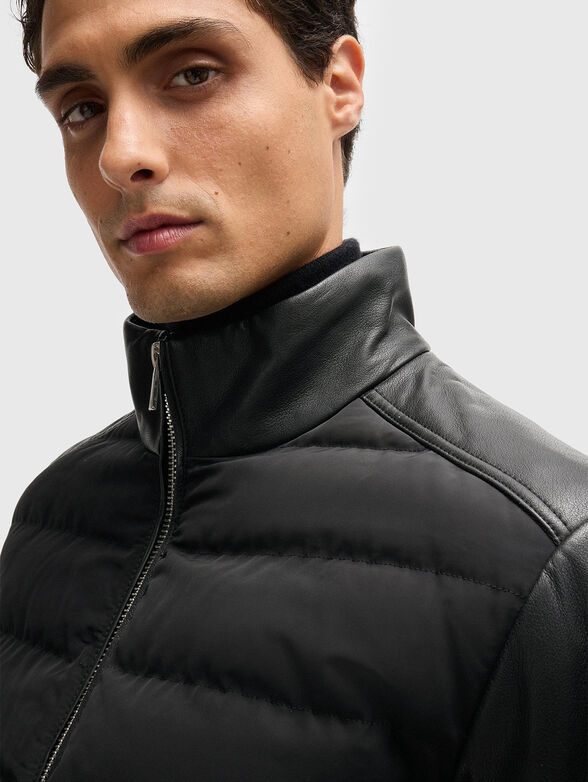 Jacket with quilted effect and contrast sleeves  - 4