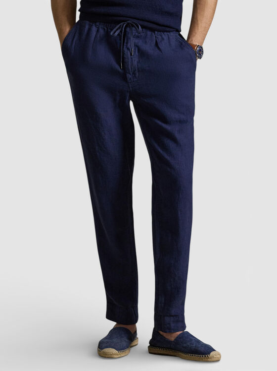 Ленен панталон с еластична талия - 1