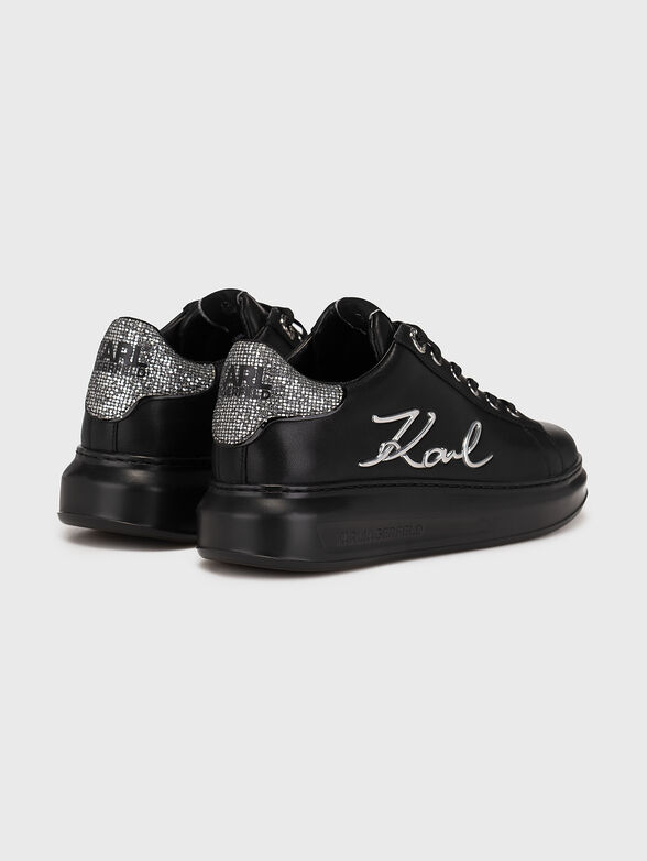 KAPRI leather sports shoes with logo detail - 3