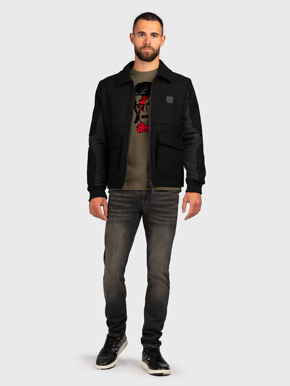 Black T-shirt with accent print - 2